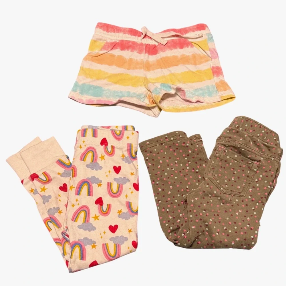 Carters Old Navy Circo Girls 2T Bottoms Bundle Shorts Pants 3pc lot